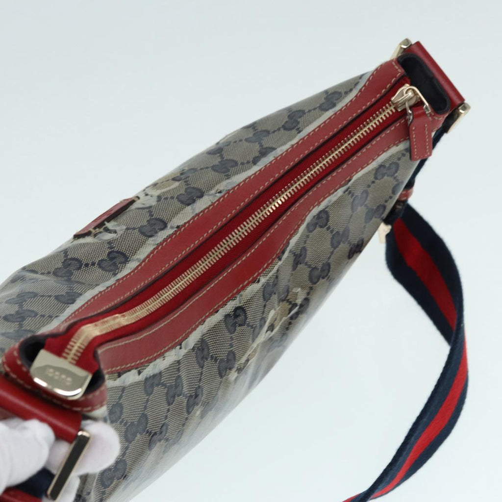 GUCCI GG Crystal Sherry Line Shoulder Bag Gold Red Navy 181092 90373