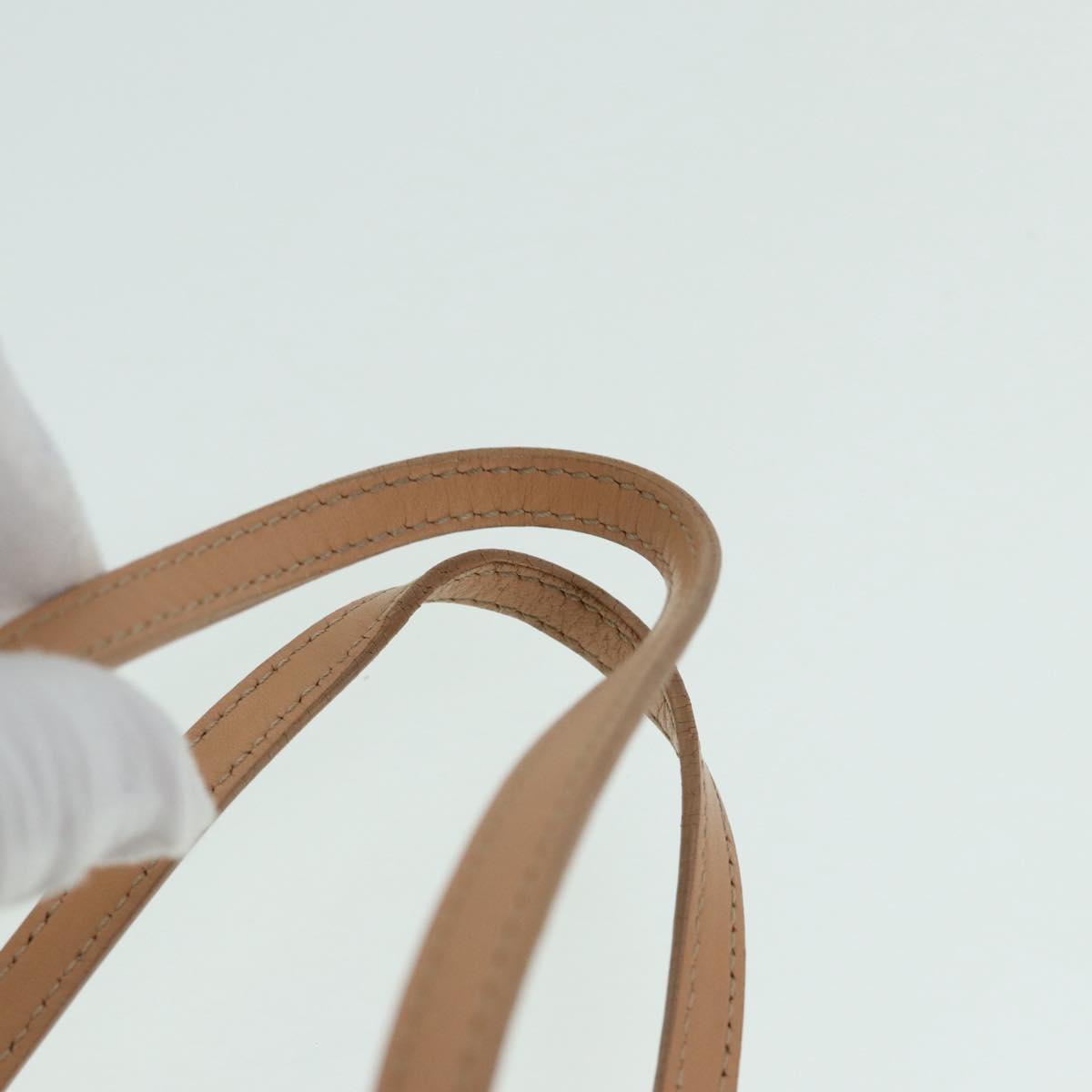 FENDI Zucchino Canvas Tote Bag Beige Gold 90378