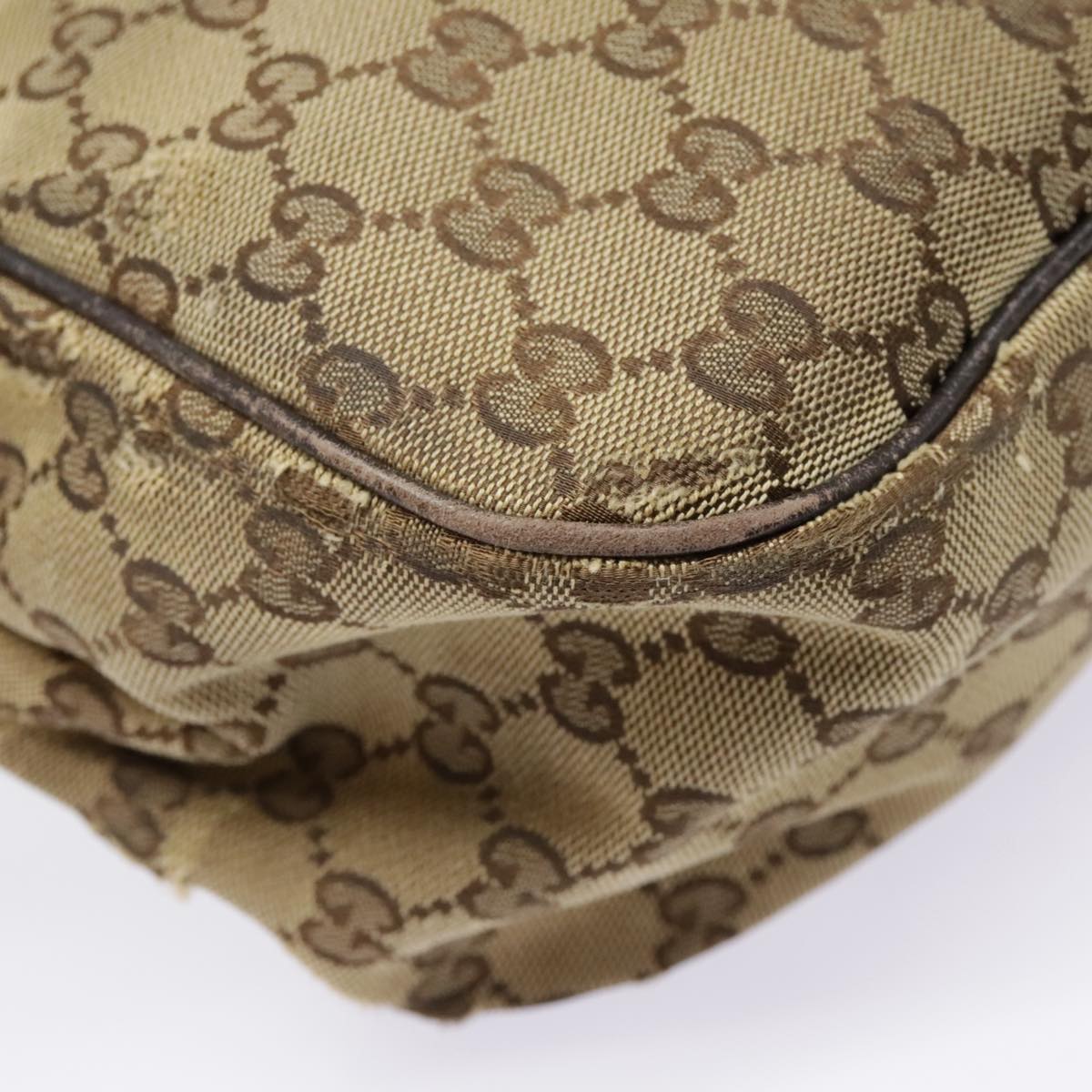 GUCCI GG Canvas Shoulder Bag Beige Gold 308452 90387