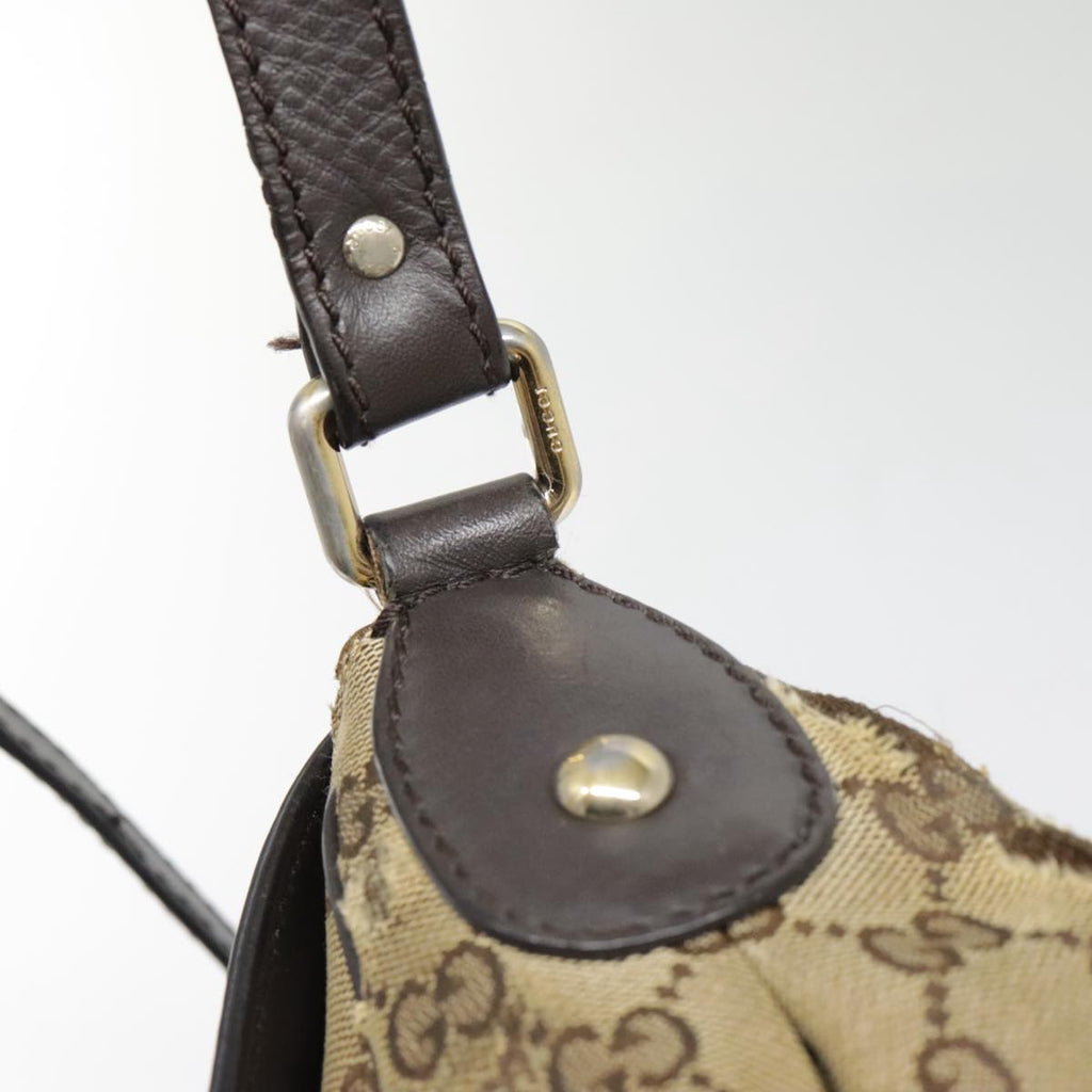 GUCCI GG Canvas Shoulder Bag Beige Gold 308452 90387