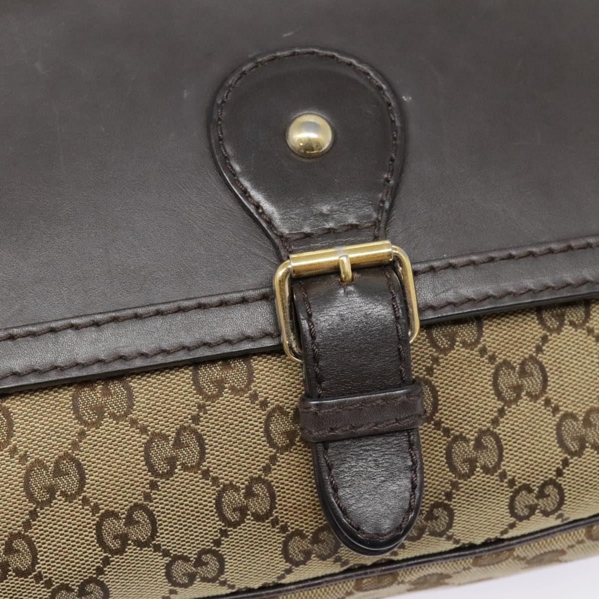 GUCCI GG Canvas Shoulder Bag Beige Gold 308452 90387