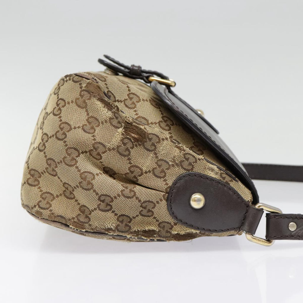 GUCCI GG Canvas Shoulder Bag Beige Gold 308452 90387