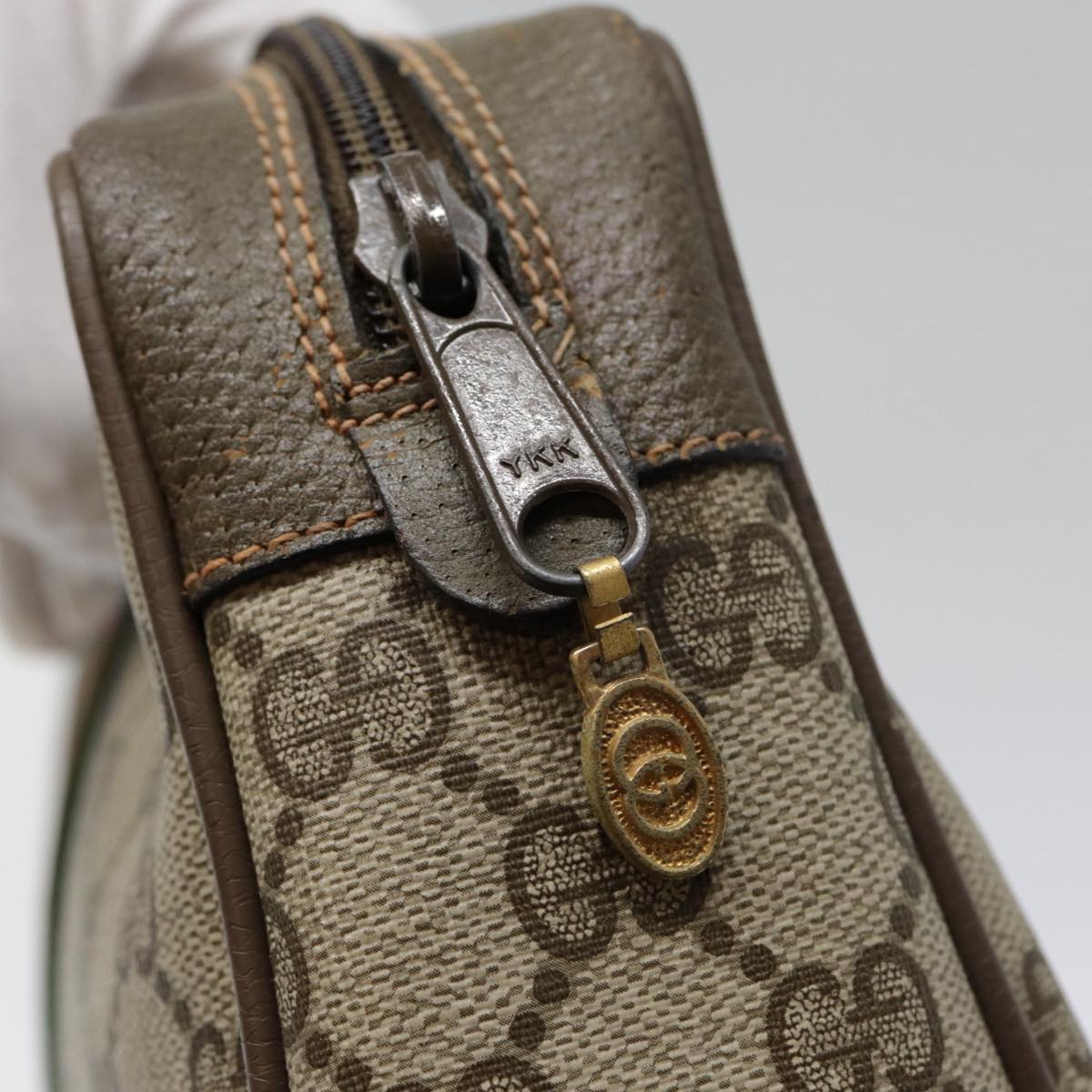 GUCCI GG Supreme Web Sherry Line Clutch Bag PVC Beige Red 89 01 012 90398