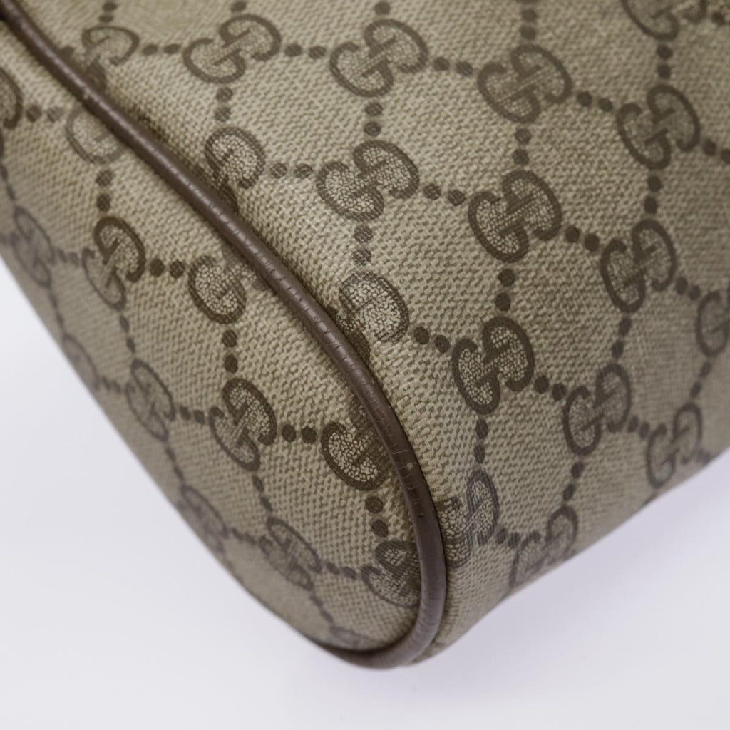GUCCI GG Supreme Web Sherry Line Clutch Bag PVC Beige Red 89 01 012 90398