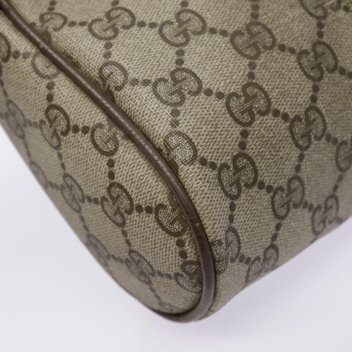 GUCCI GG Supreme Web Sherry Line Clutch Bag PVC Beige Red 89 01 012 90398