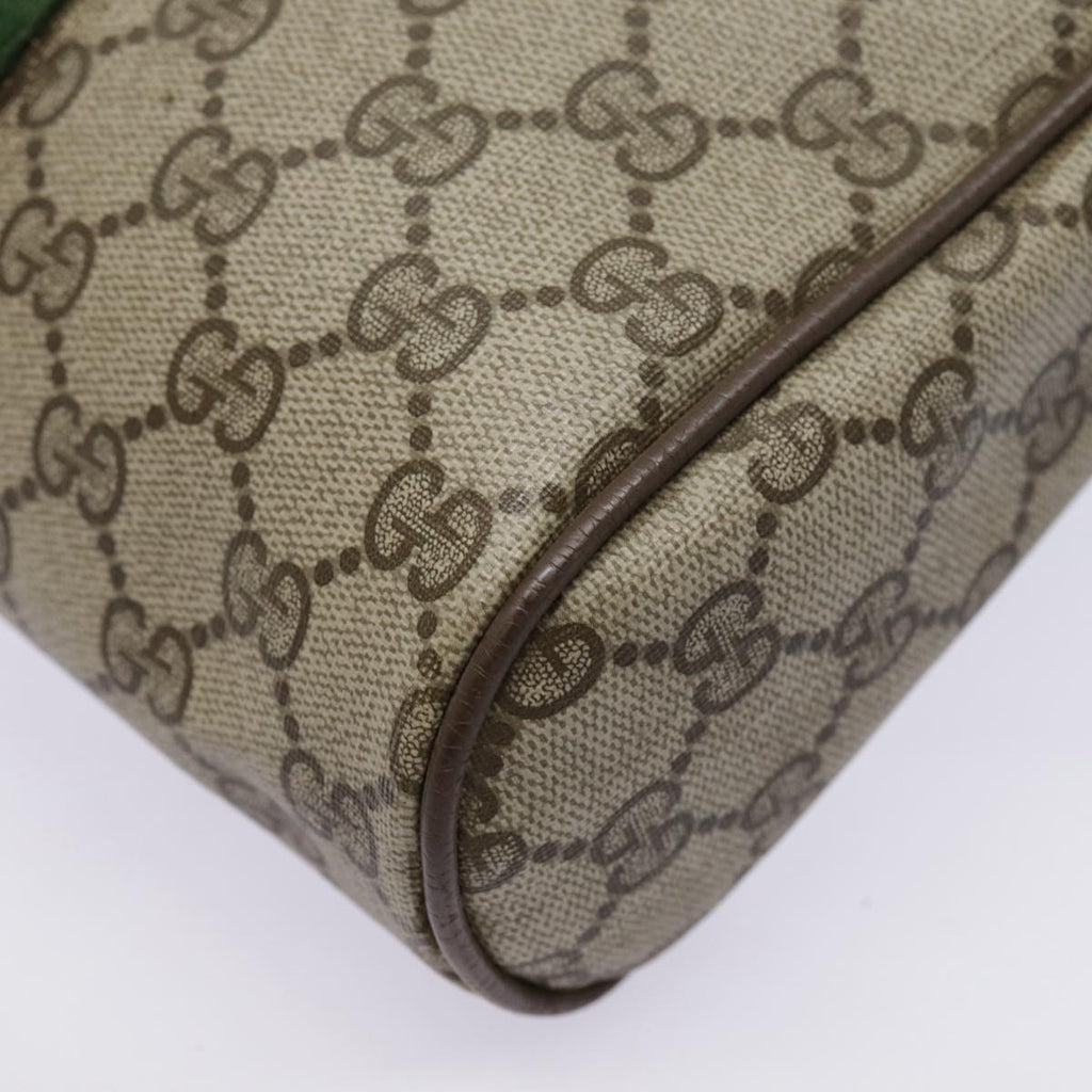 GUCCI GG Supreme Web Sherry Line Clutch Bag PVC Beige Red 89 01 012 90398