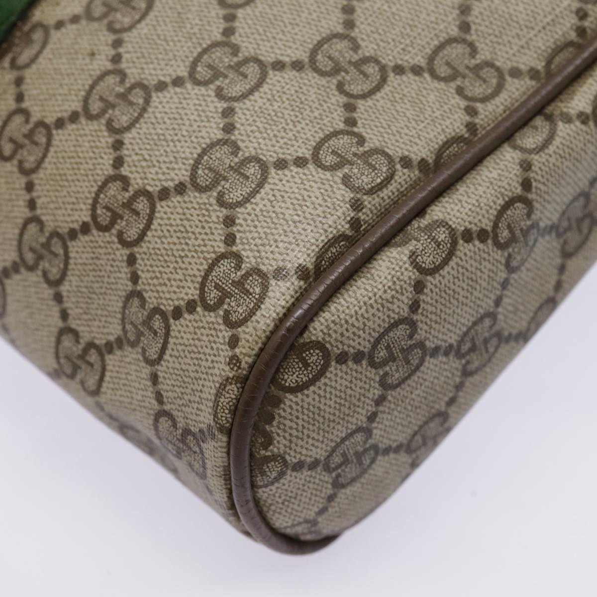 GUCCI GG Supreme Web Sherry Line Clutch Bag PVC Beige Red 89 01 012 90398