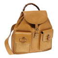 GUCCI Bamboo Backpack Leather Beige Gold 003 2058 0016 90402