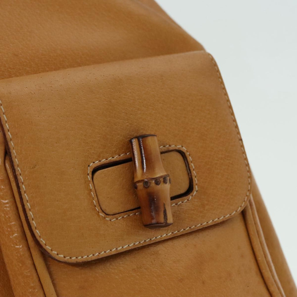 GUCCI Bamboo Backpack Leather Beige Gold 003 2058 0016 90402