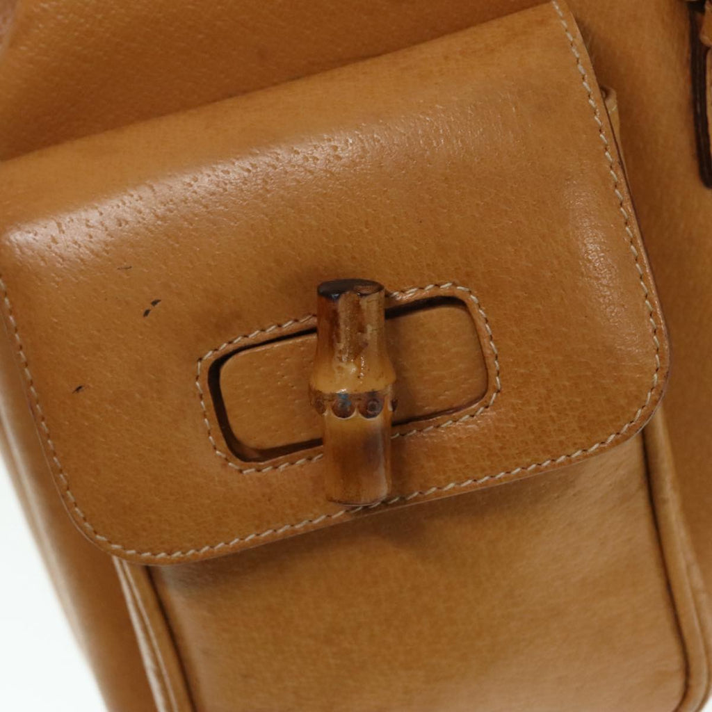 GUCCI Bamboo Backpack Leather Beige Gold 003 2058 0016 90402