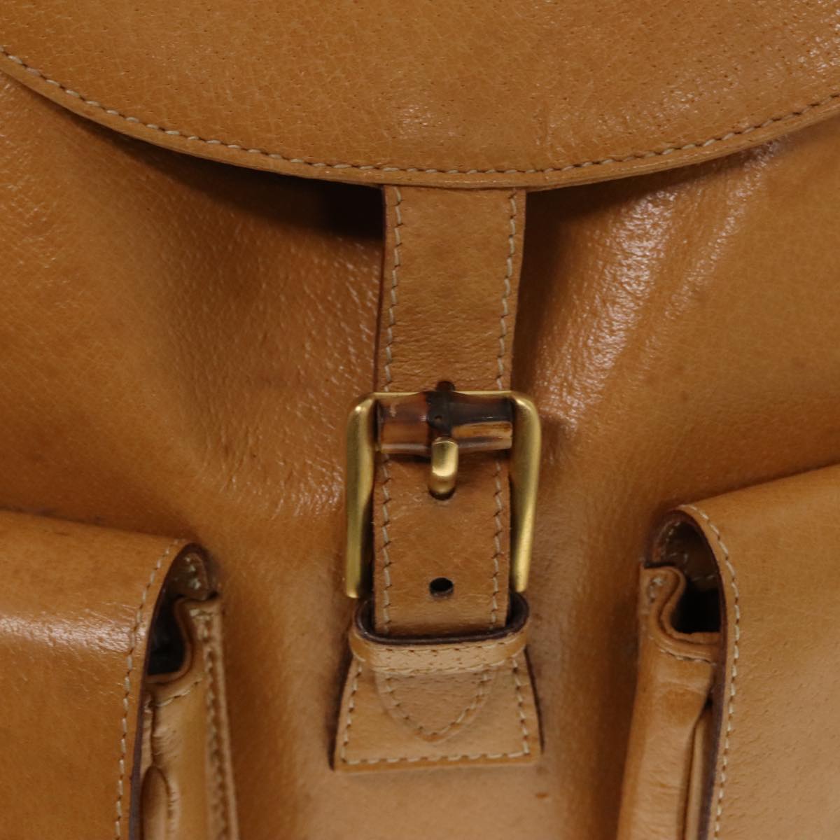 GUCCI Bamboo Backpack Leather Beige Gold 003 2058 0016 90402