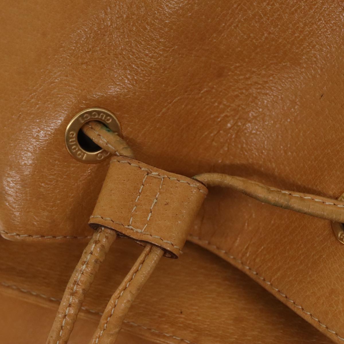 GUCCI Bamboo Backpack Leather Beige Gold 003 2058 0016 90402