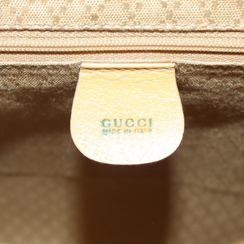 GUCCI Bamboo Backpack Leather Beige Gold 003 2058 0016 90402