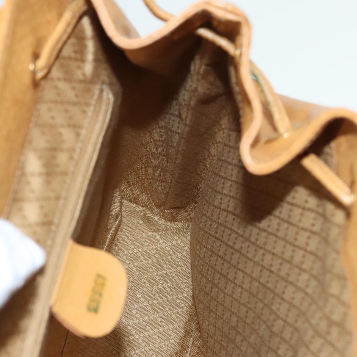 GUCCI Bamboo Backpack Leather Beige Gold 003 2058 0016 90402