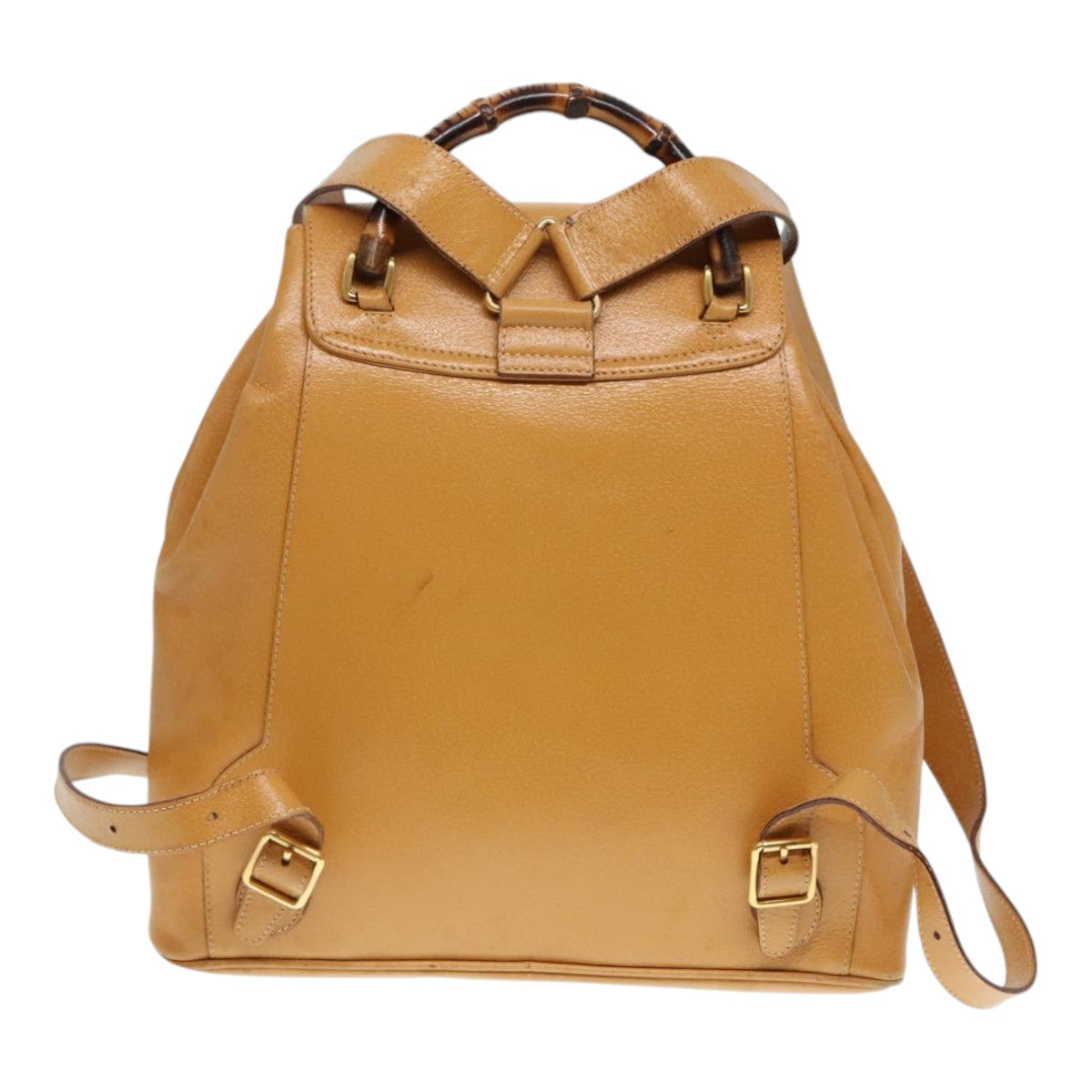 GUCCI Bamboo Backpack Leather Beige Gold 003 2058 0016 90402