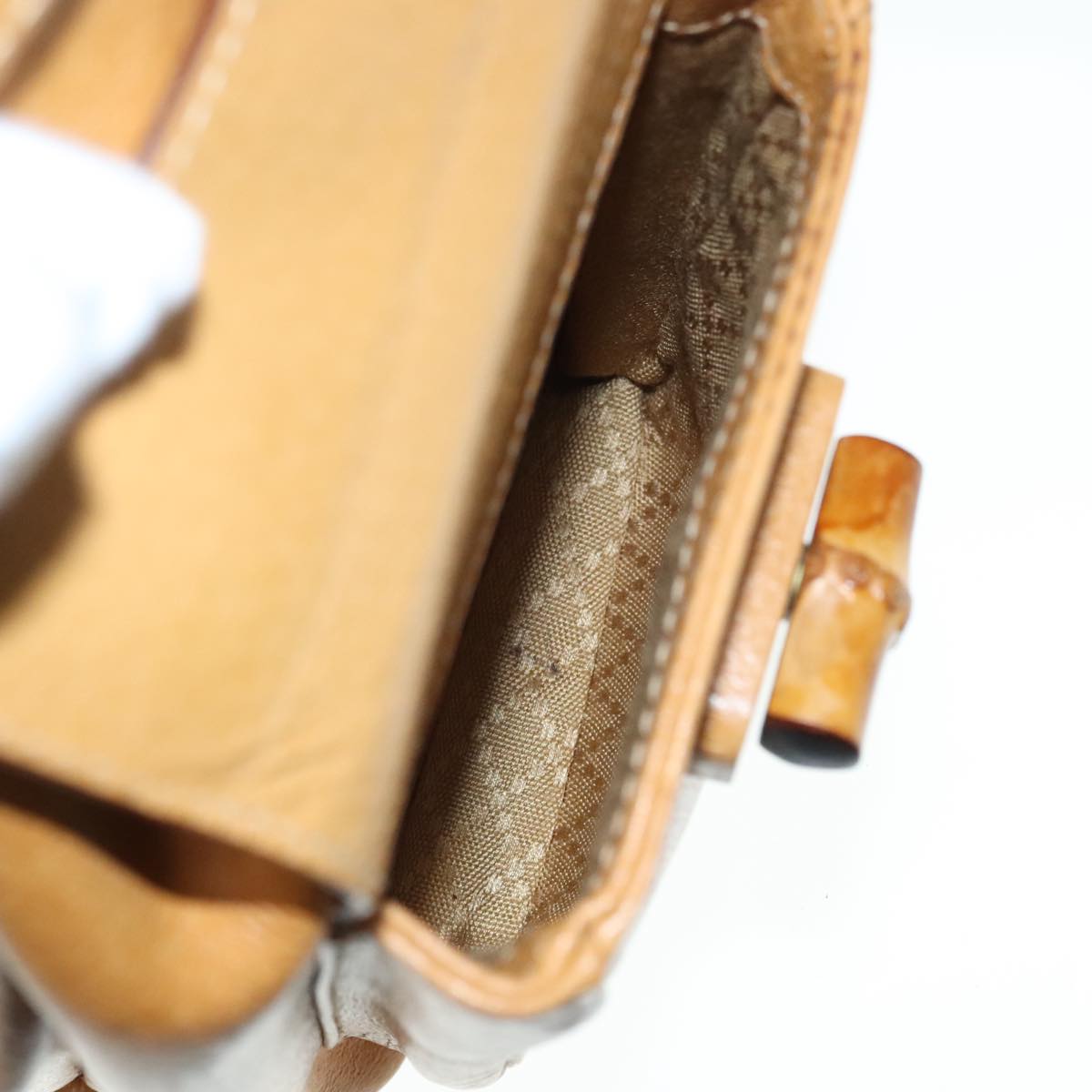 GUCCI Bamboo Backpack Leather Beige Gold 003 2058 0016 90402