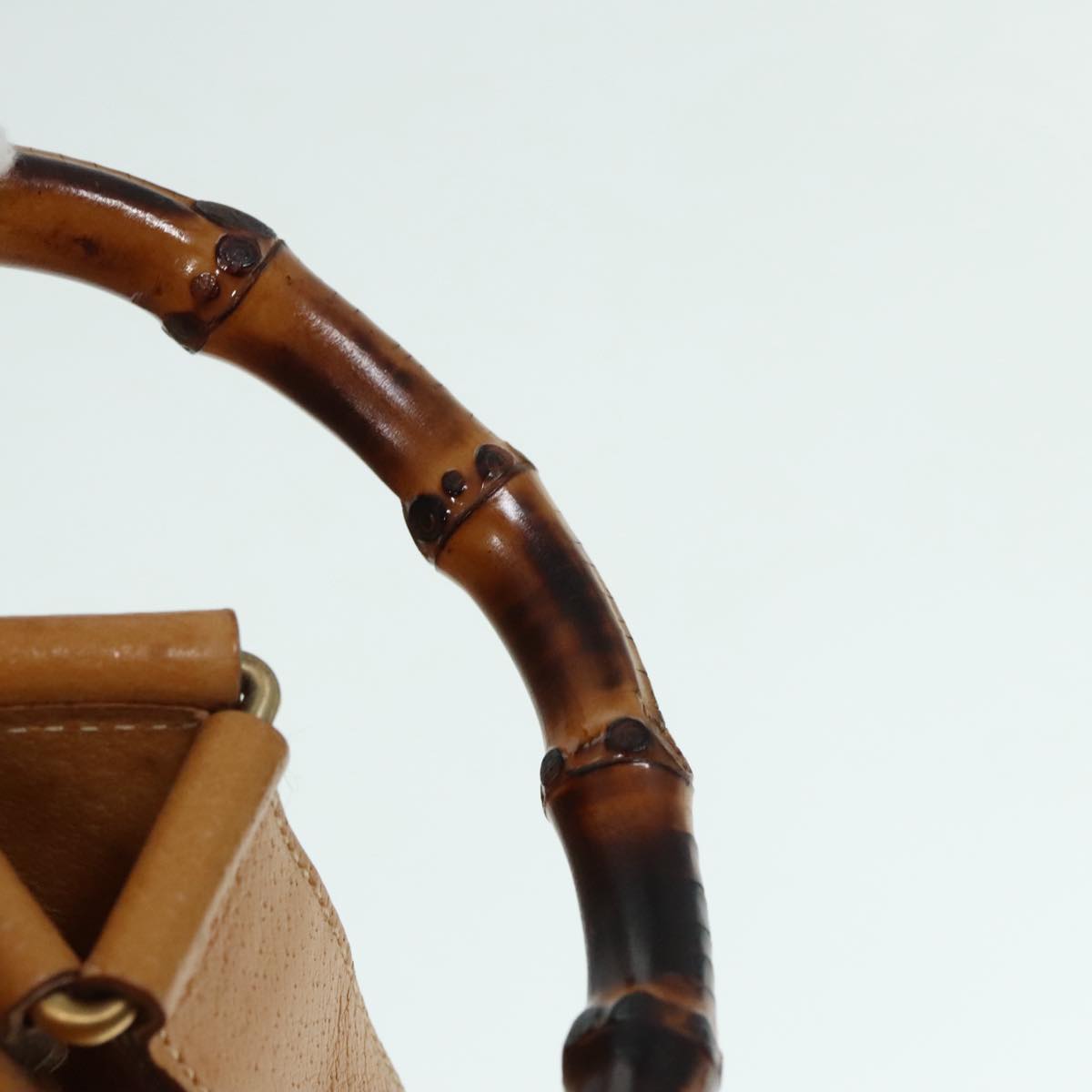 GUCCI Bamboo Backpack Leather Beige Gold 003 2058 0016 90402