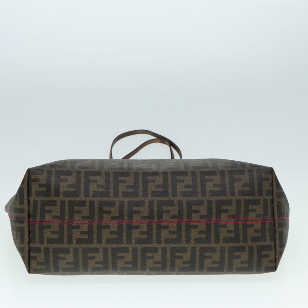 FENDI Zucca Canvas Tote Bag Brown Black gold 90403