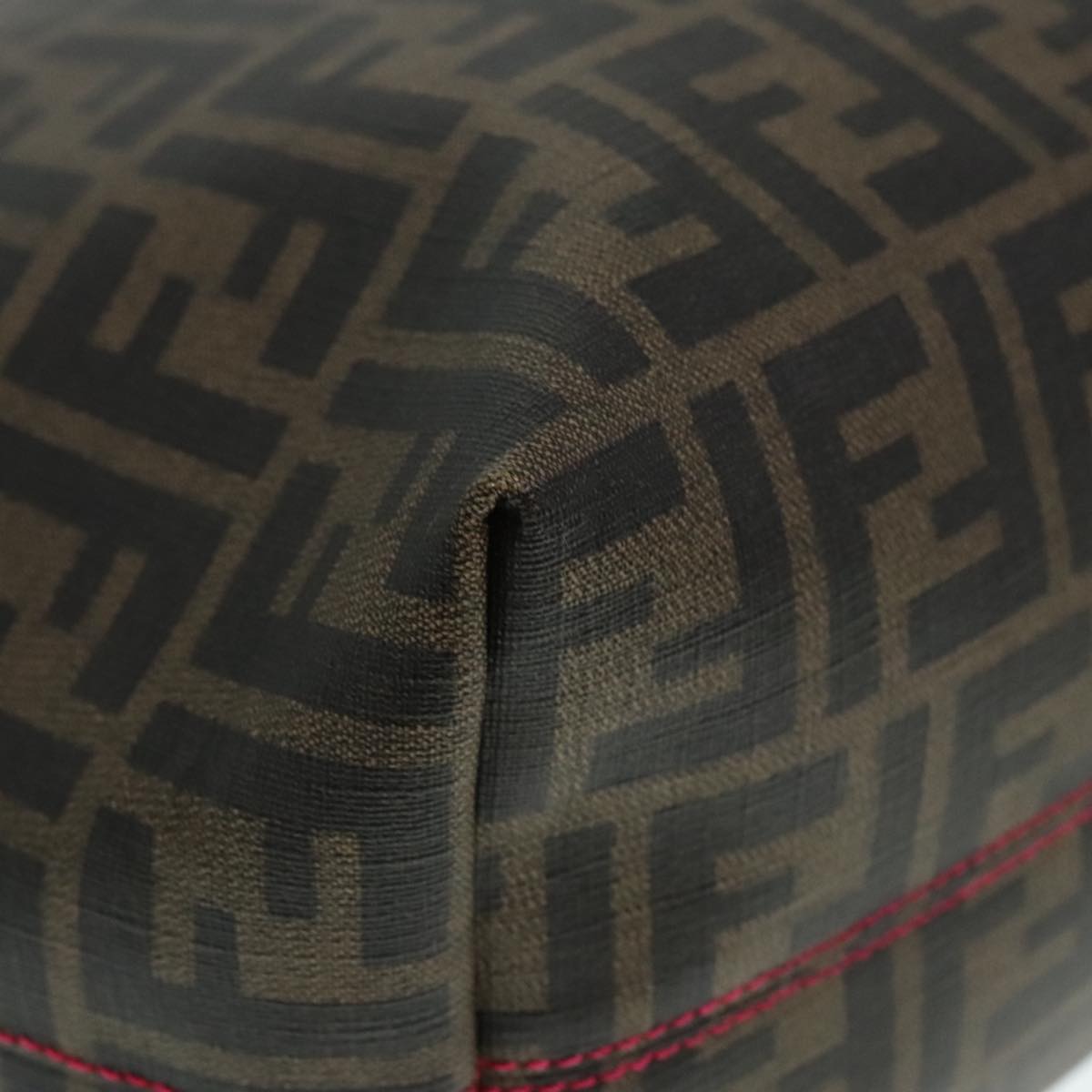 FENDI Zucca Canvas Tote Bag Brown Black gold 90403
