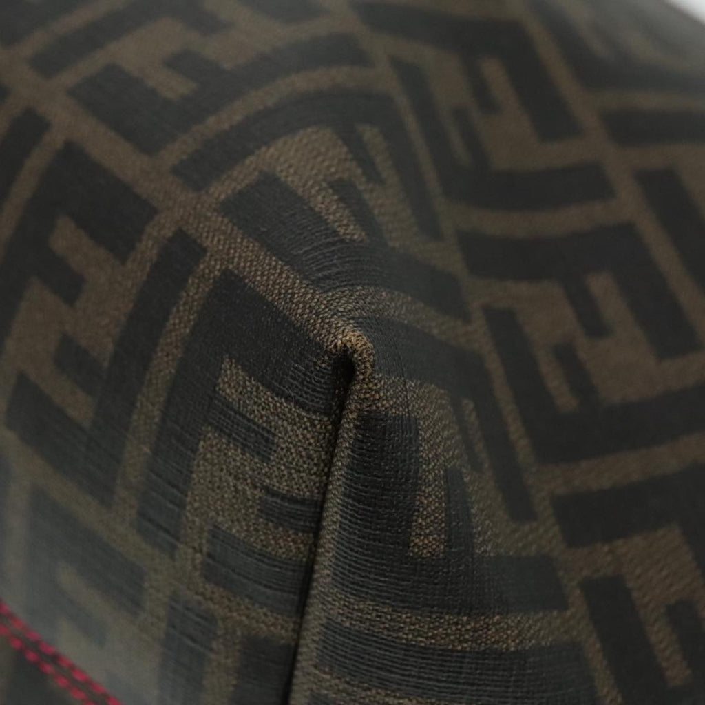 FENDI Zucca Canvas Tote Bag Brown Black gold 90403