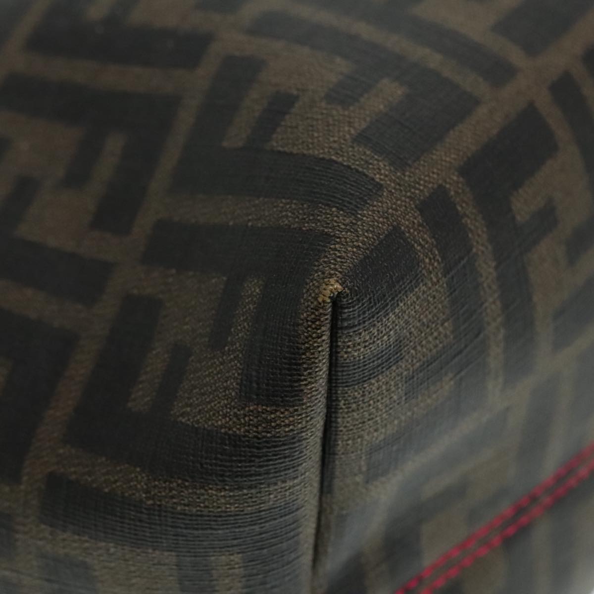 FENDI Zucca Canvas Tote Bag Brown Black gold 90403