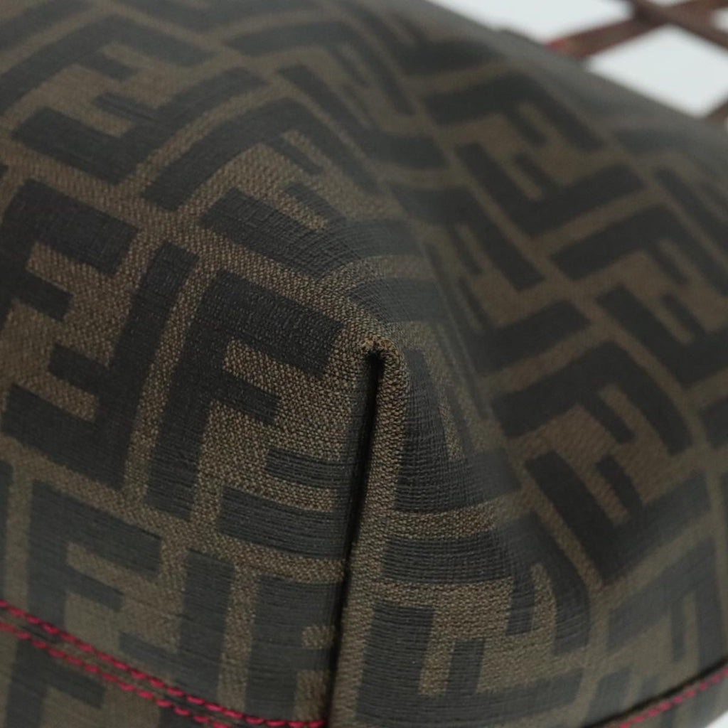 FENDI Zucca Canvas Tote Bag Brown Black gold 90403