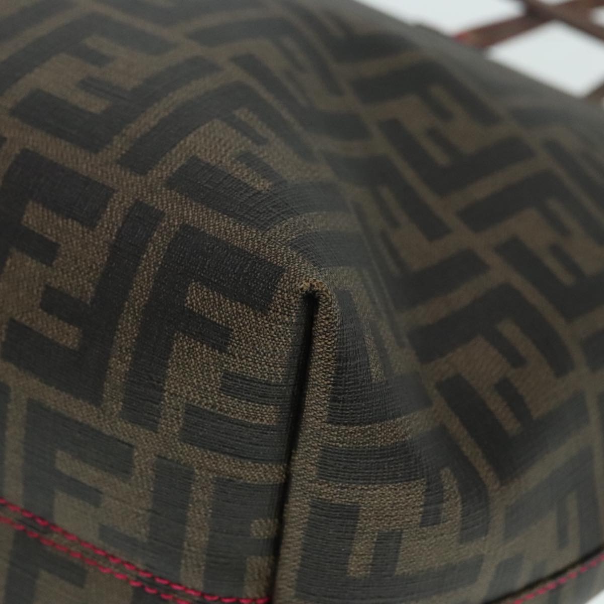 FENDI Zucca Canvas Tote Bag Brown Black gold 90403