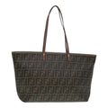FENDI Zucca Canvas Tote Bag Brown Black gold 90403