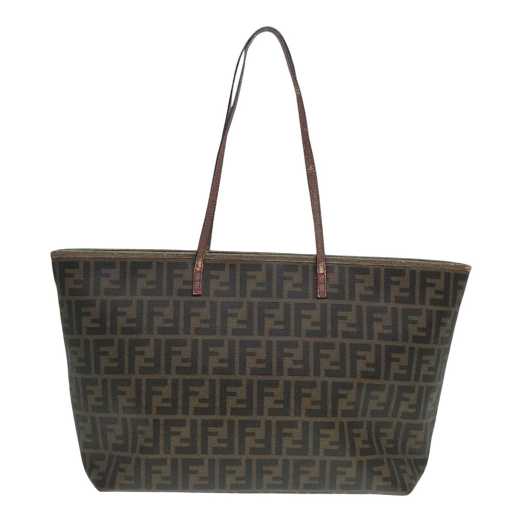 FENDI Zucca Canvas Tote Bag Brown Black gold 90403