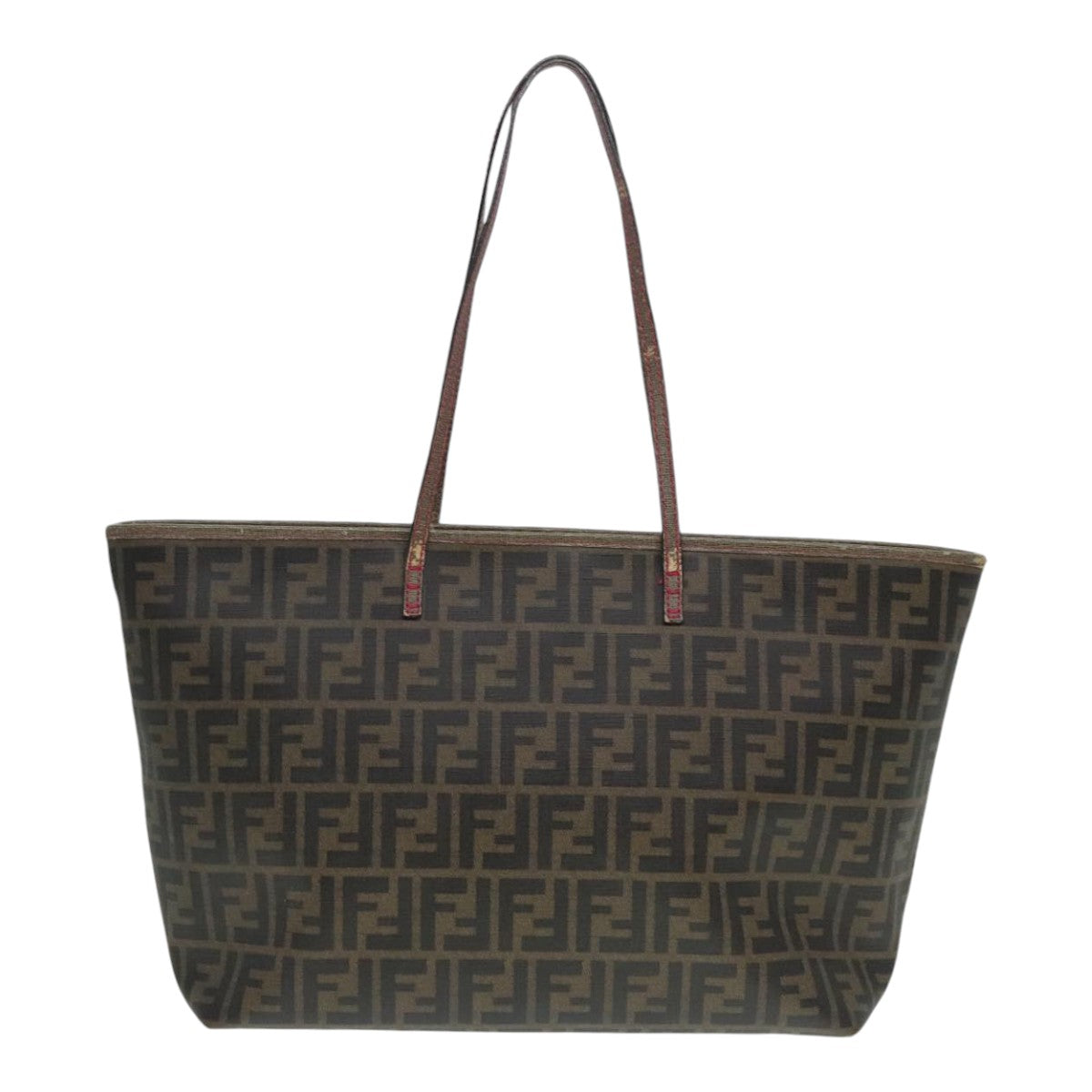 FENDI Zucca Canvas Tote Bag Brown Black gold 90403