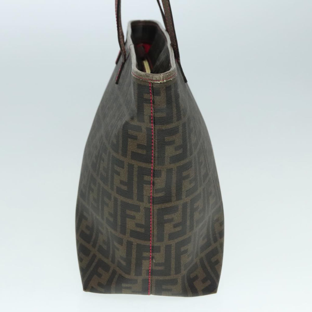 FENDI Zucca Canvas Tote Bag Brown Black gold 90403