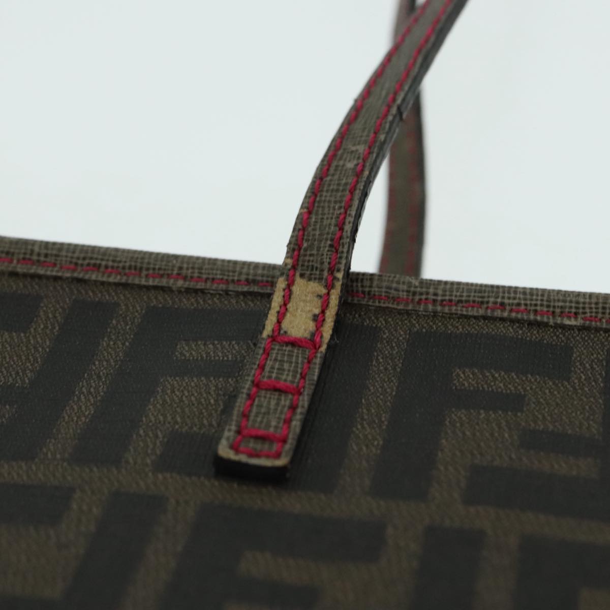 FENDI Zucca Canvas Tote Bag Brown Black gold 90403
