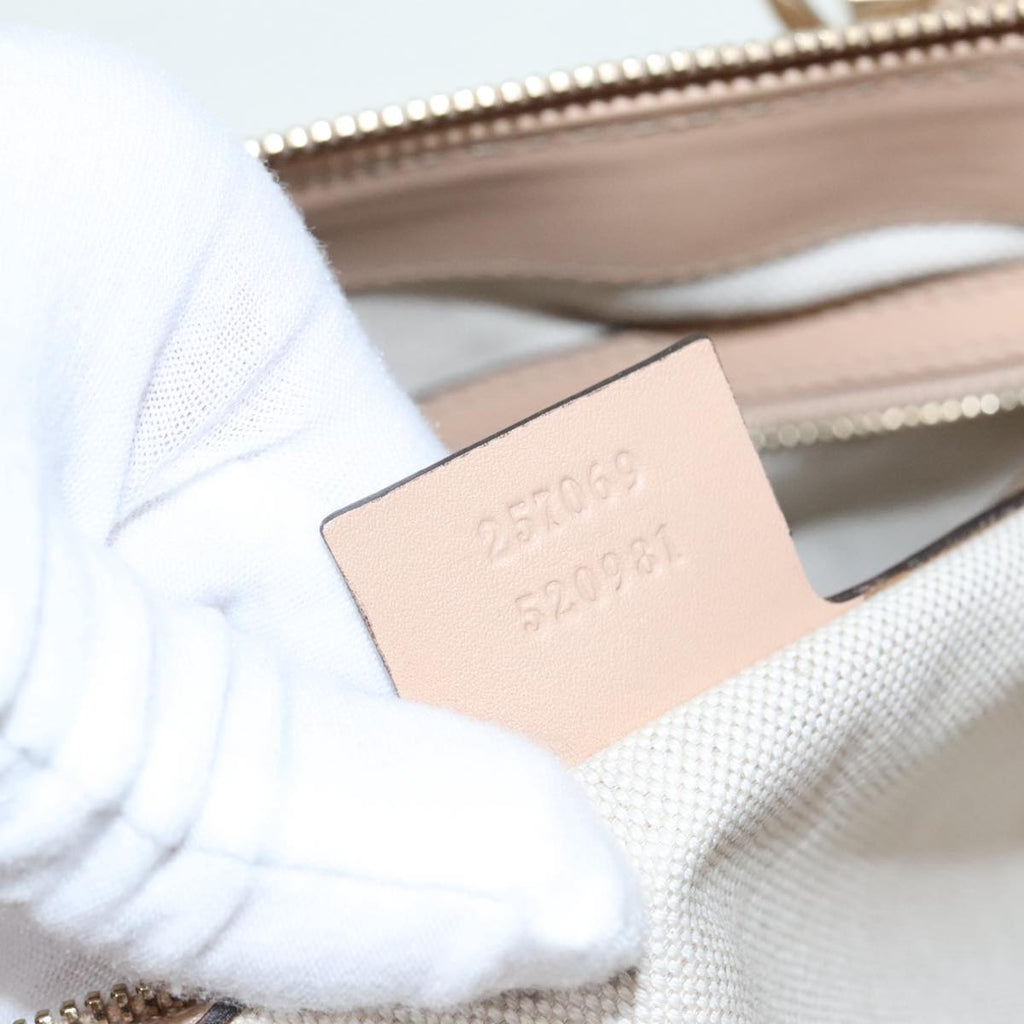 GUCCI GG Canvas Lovely Hand Bag Beige Gold 257069 90406