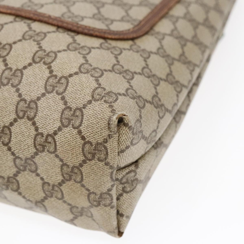GUCCI GG Supreme Web Supreme Tote Bag PVC Leather Beige 39 02 003 90419