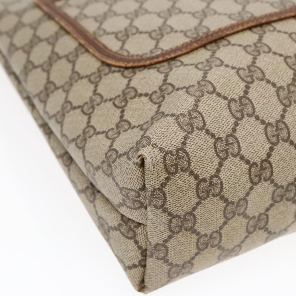 GUCCI GG Supreme Web Supreme Tote Bag PVC Leather Beige 39 02 003 90419