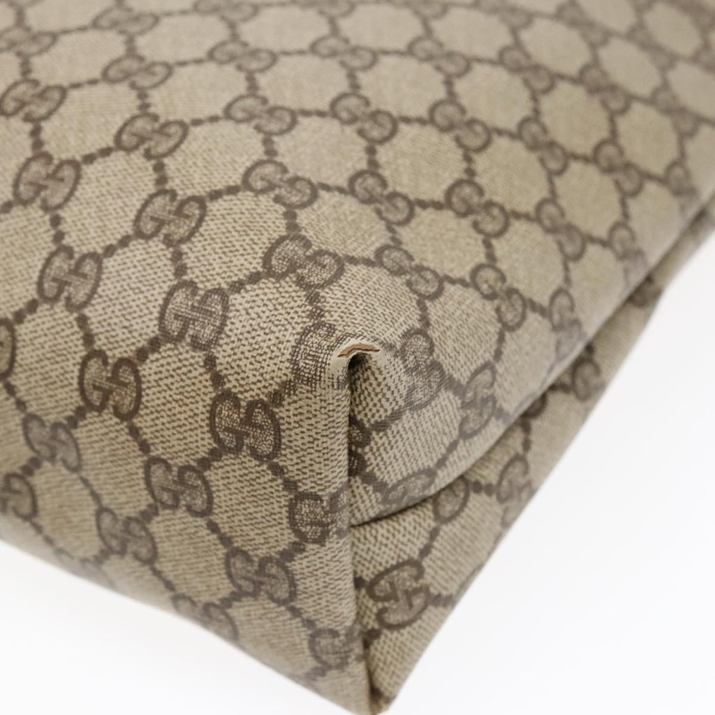 GUCCI GG Supreme Web Supreme Tote Bag PVC Leather Beige 39 02 003 90419