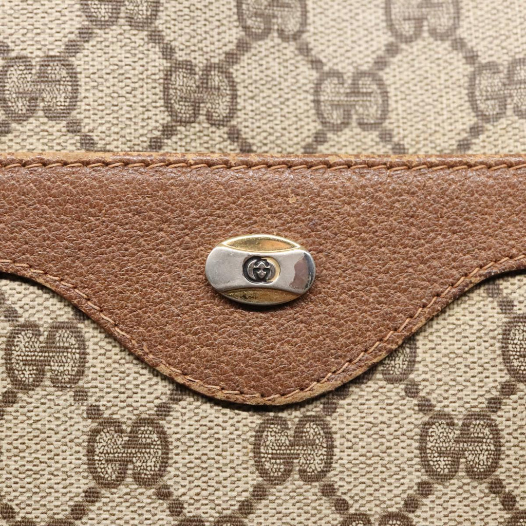GUCCI GG Supreme Web Supreme Tote Bag PVC Leather Beige 39 02 003 90419