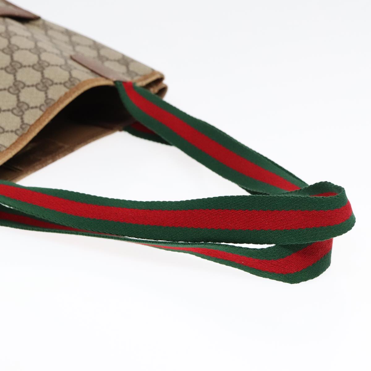 GUCCI GG Supreme Web Supreme Tote Bag PVC Leather Beige 39 02 003 90419