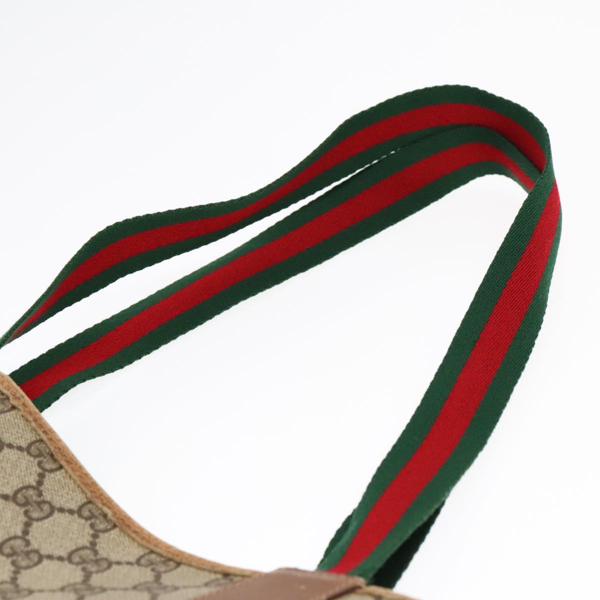GUCCI GG Supreme Web Supreme Tote Bag PVC Leather Beige 39 02 003 90419