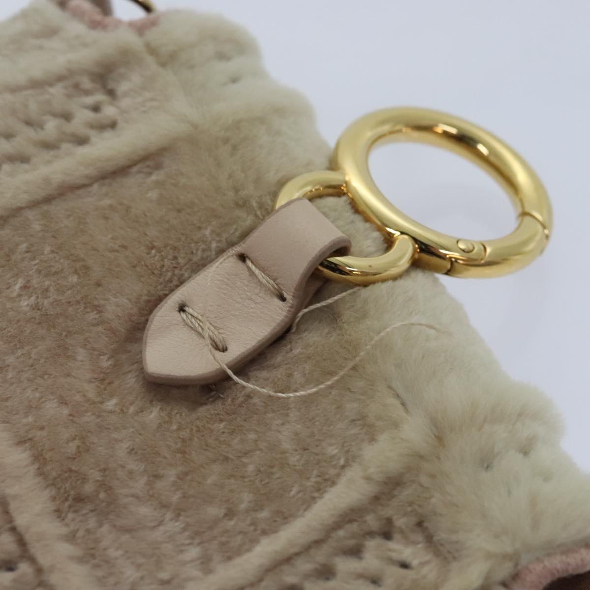 FENDI Chain Shoulder Wallet Beige Gold 90429