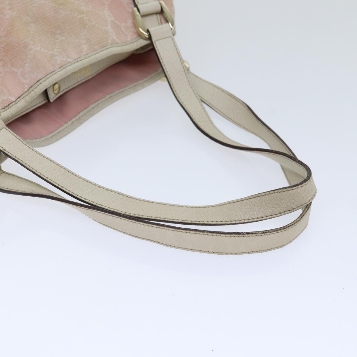 GUCCI GG Canvas Tote Bag Gold Pink 130736 90470