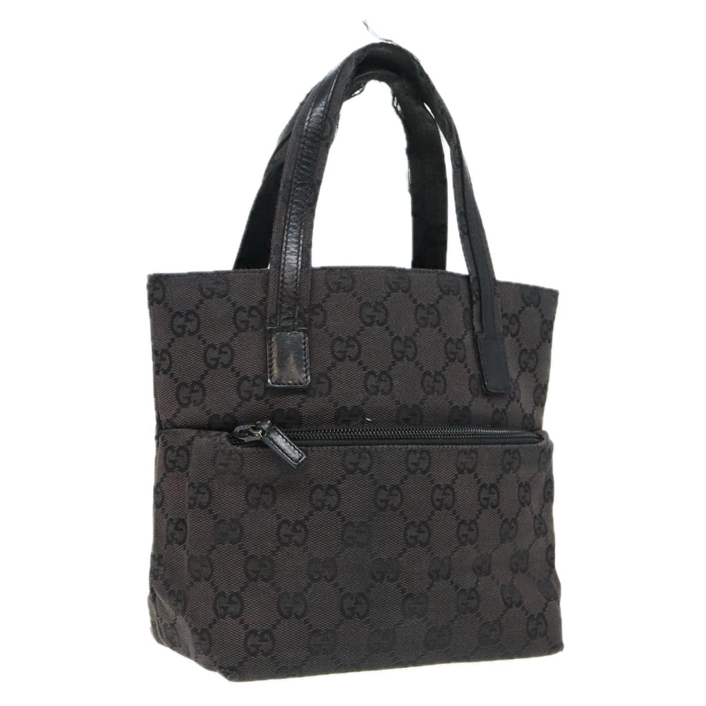 GUCCI GG Canvas Hand Bag Black Silver 002 1079 90476