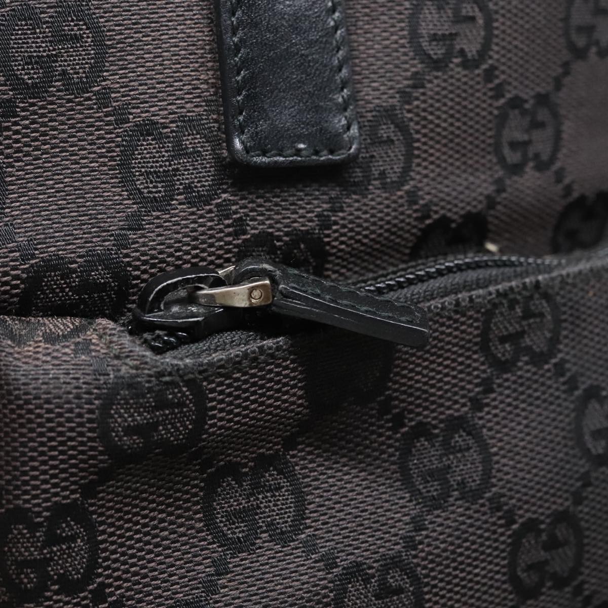 GUCCI GG Canvas Hand Bag Black Silver 002 1079 90476