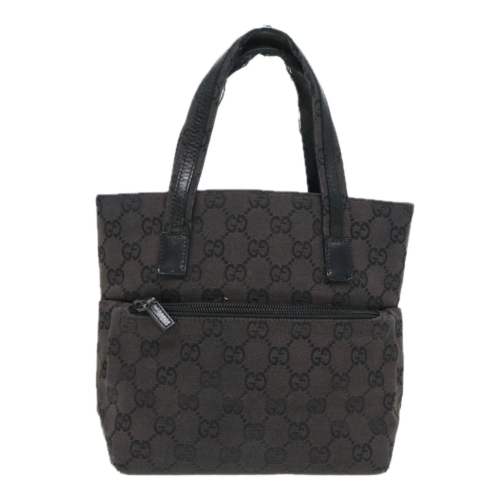 GUCCI GG Canvas Hand Bag Black Silver 002 1079 90476