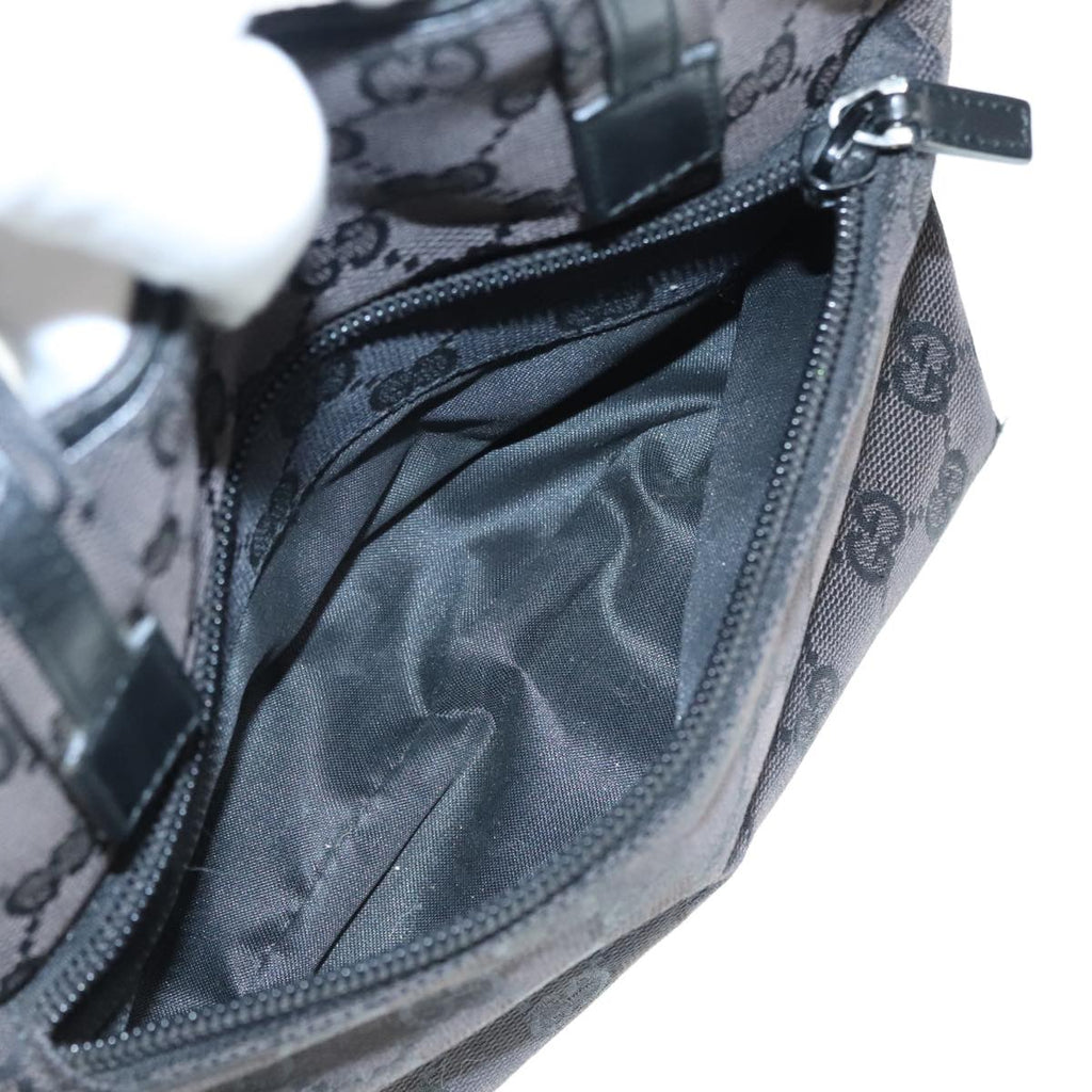 GUCCI GG Canvas Hand Bag Black Silver 002 1079 90476