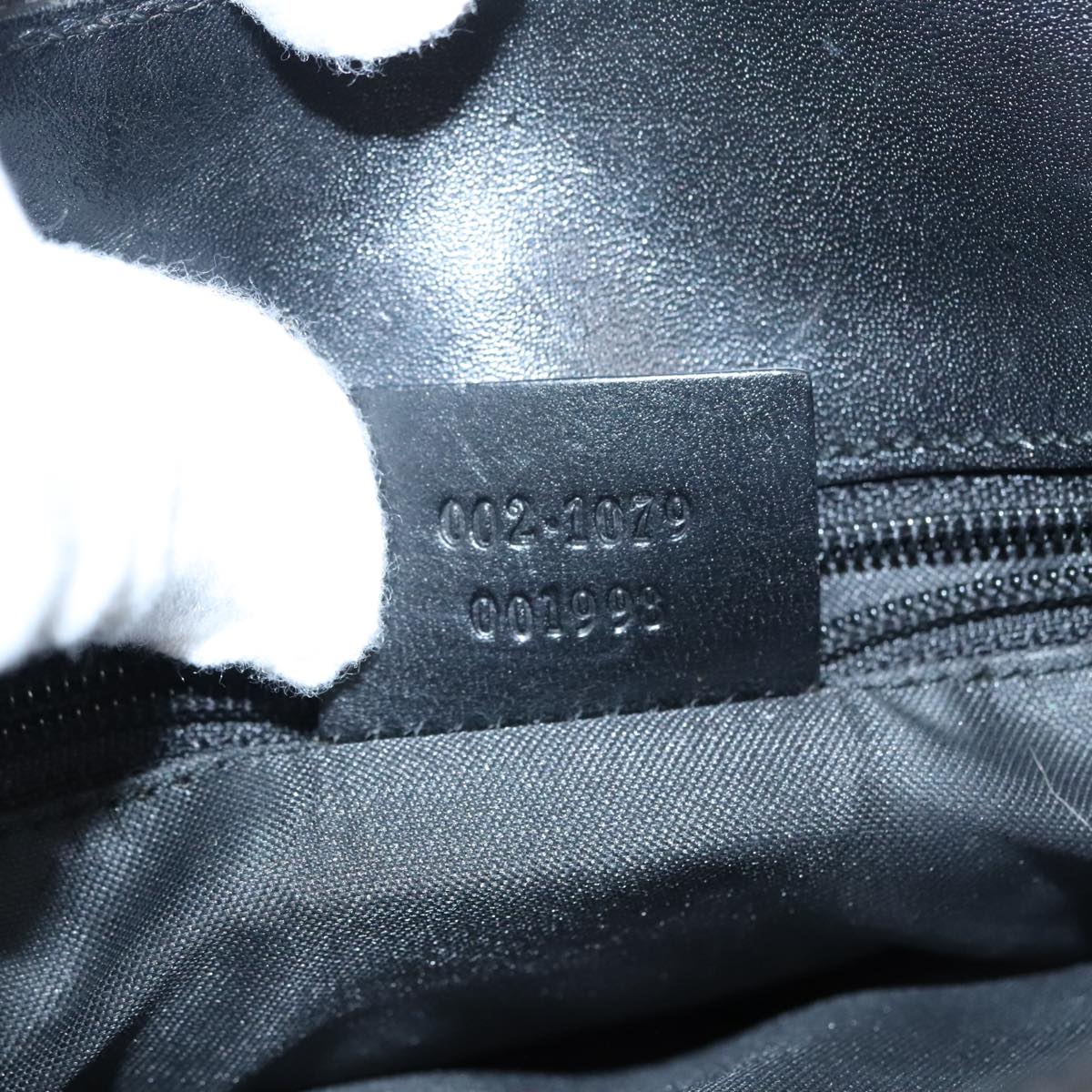 GUCCI GG Canvas Hand Bag Black Silver 002 1079 90476