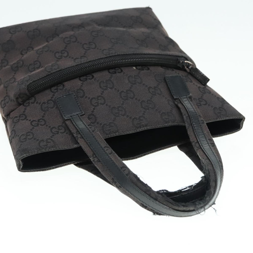 GUCCI GG Canvas Hand Bag Black Silver 002 1079 90476