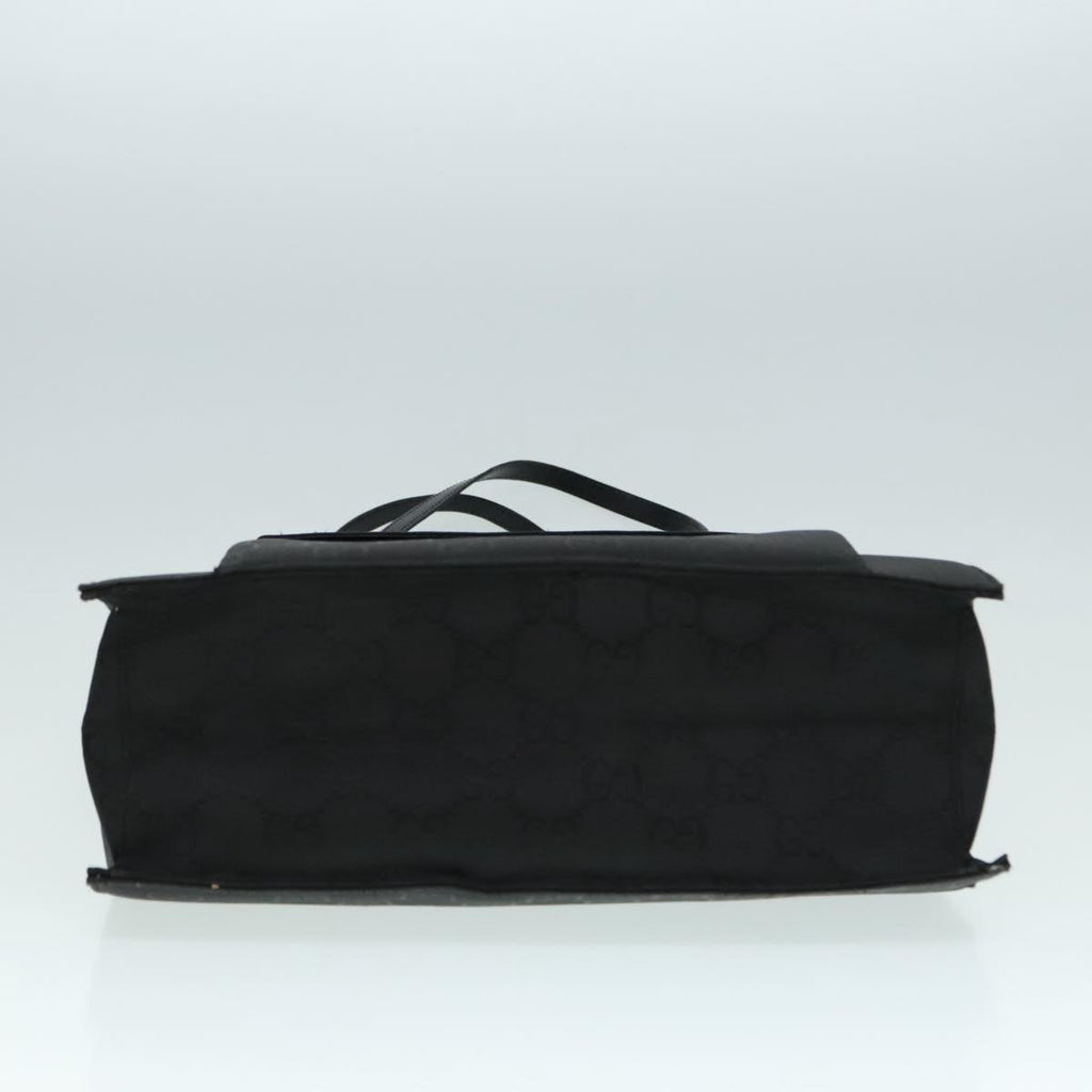 GUCCI GG Canvas Tote Bag Black Silver 90477