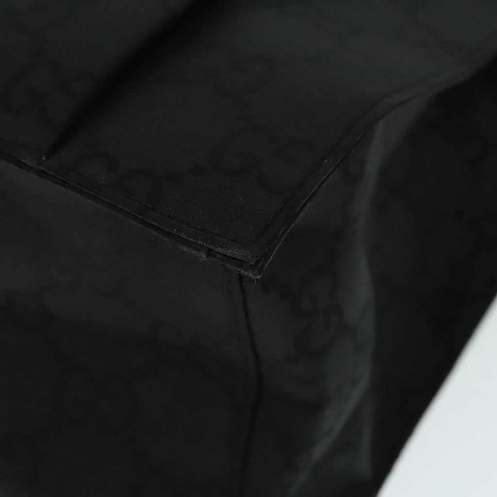 GUCCI GG Canvas Tote Bag Black Silver 90477