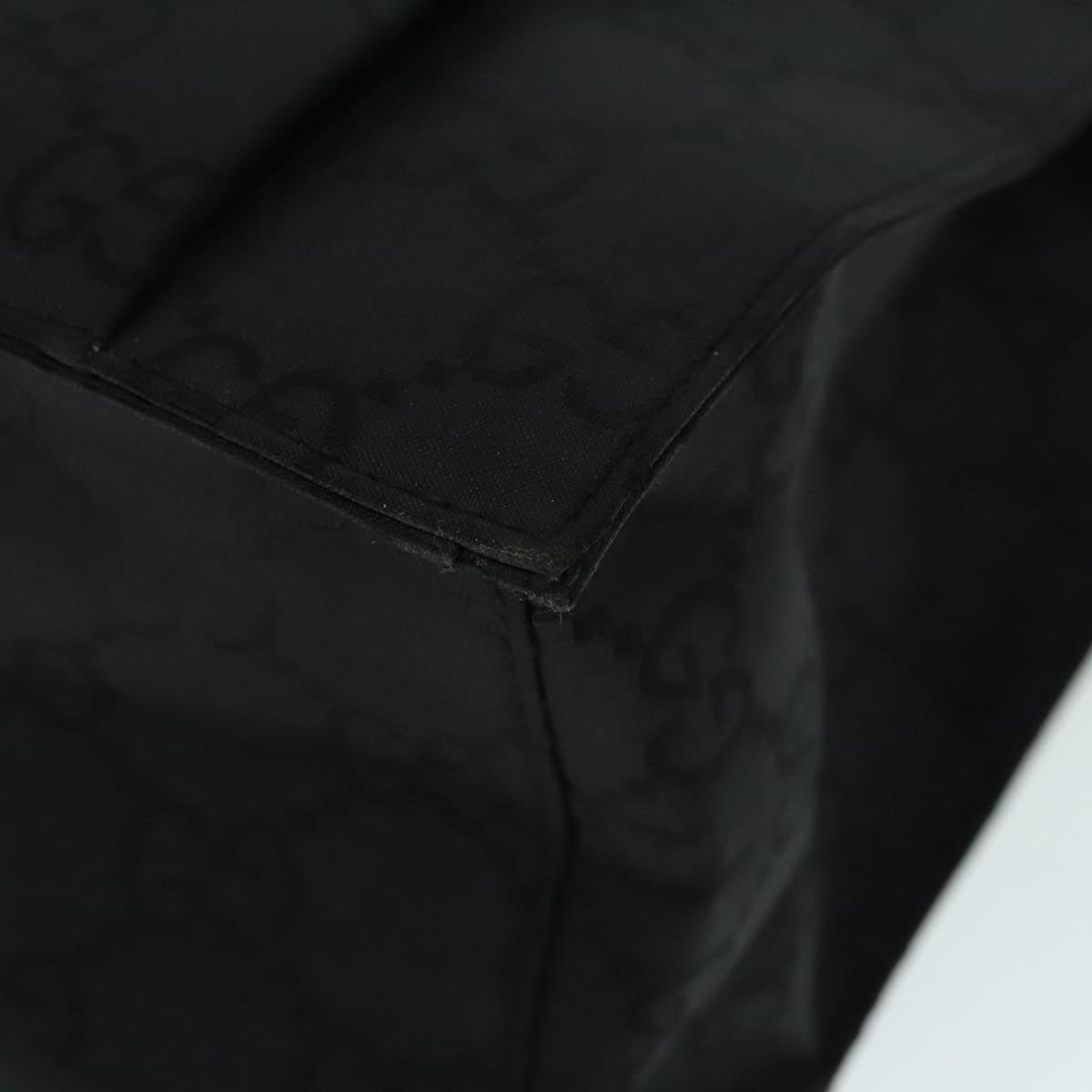 GUCCI GG Canvas Tote Bag Black Silver 90477